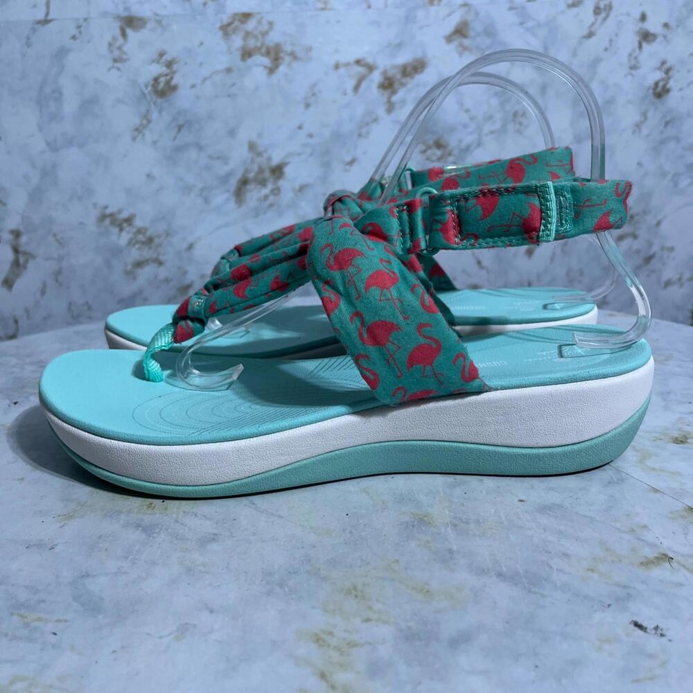 Clarks Arla Nicole Women's Size 9.5 Wide Shoes Green Comfort Slingback Sandals - Picture 4 of 12